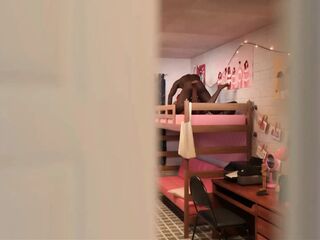 Cuckold T-girl Jane Caught Ebony Couples Having Sex In Her Room
