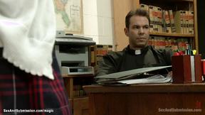 ”Bully tied & screwed by priest”