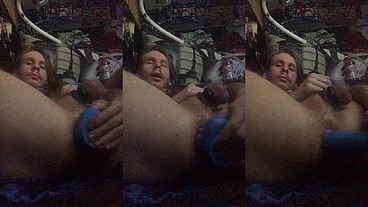 He Fucks His Asshole With Big Cock Dildo