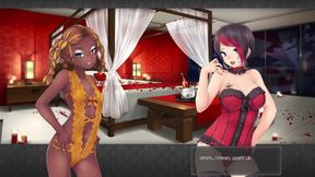 Two hot babes share lucky guy in FFM threesome