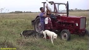 Skinny agriculturist stepdaughter outdoor anal fucked