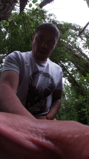 Forest POV: Alone in Underwear Getting Hard Outdoors