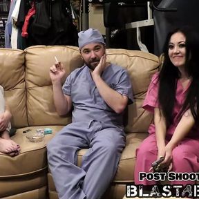 Blaire Celeste Gives Two Blowjobs Before Getting Blasted With Cum, Nurses POV