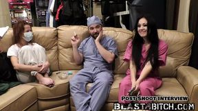 Blaire Celeste Gives Two Blowjobs Before Getting Blasted With Cum, Nurses POV