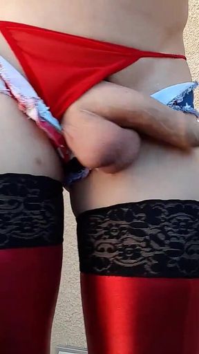 Tranny Outdoors Big Cock