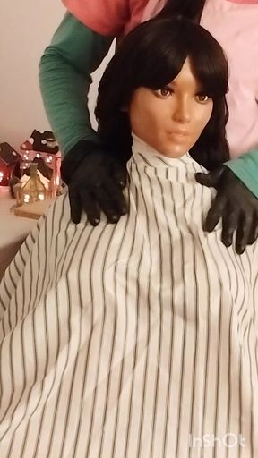 Nikki the ebony sex doll Loves vinyl BBC