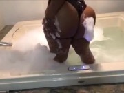 SEXFEENE and her 50inchesOfAZZ in NYC chilling with her Girl in HOTTUB