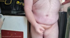 Daddy Cums in Shed