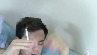Chainsmoking twink enjoys roleplay with his roommate