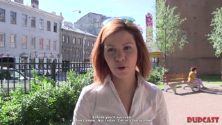 DudCast - Red-haired teen drilled at casting