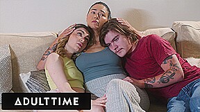 ADULT TIME - MILF Dana Vespoli Has Taboo Threesome WIth Stepbaes To Comfort Scared Demi Hawks