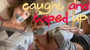 Cute girl caught, taped up and struggling