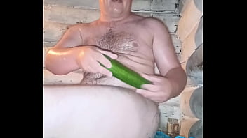 A Russian guy fucked his fat ass with a cucumber! And even jerked off at the same time.His friends filmed it on a hidden camera.That&#039_s how they found out he was gay)))))