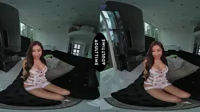 Virtual reality VR ride with Nicole Doshi's thick knockers and hardcore cowgirl POV
