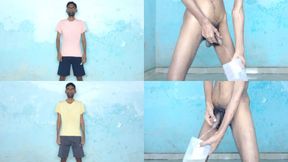 Rajesh Playboy 993 Two Pissing in the Jar Golden Shower Striptease Spanking Butt Naked Pee
