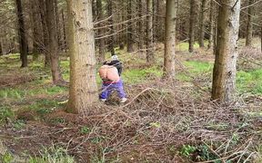 Caught Peeing Girl in the Forest Outside