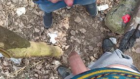 Old Man Fucks My Foreskin - Enjoying Uncut Cock - Cum on Uncut Dick