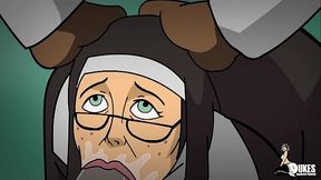 Big Black Cock Stretches Rude Nun & Mild Mannered Milf Hentai Asses Explicitly
