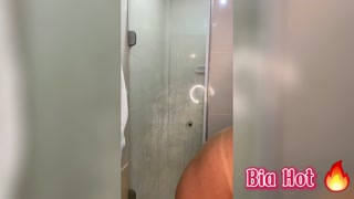 Bia Hot Naughty brunette shaving all the way for you