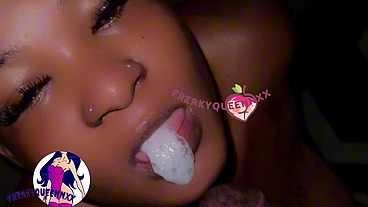 Bouncing on my Stepbrother Cock And Swallowed His Cum