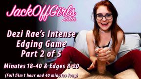 SD Version Sexy Redhead Dezi Rae Plays INTENSE Edging Game Part 2 of 5 Minutes 18-40 and Edges 8-20