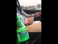 Arab guy jacking off in car