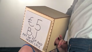 Dirt cheap amateur blowjob whore Lily Corinth treats her first customer [suck on thumb, cum on lips]