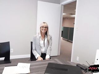 Cheating Teen Talks on Phone with Boyfriend During the time that Boss Bangs Her at Office
