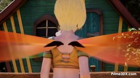 Elf getting a blowjob mid-air