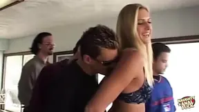 Erect Cock Ready for Anal After Strapon Fun with Blonde and Redhead