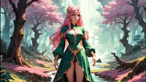 Elli - AI generated pink elf and her friend