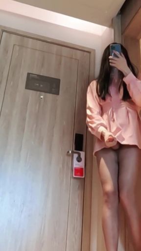 Unforgettable moment from "Turkish trans femboy masturbates in hotel with door open looking for adventure to get"