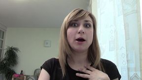 milena blonde babe chats on webcam in non-nude sfw clip