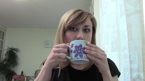 milena blonde babe chats on webcam in non-nude sfw clip