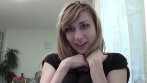 milena blonde babe chats on webcam in non-nude sfw clip