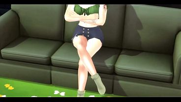 Lightskin petite ebony banged