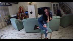 Hardcore Tease & Double Cum on My Ripped Jeans and Open Denim Jacket