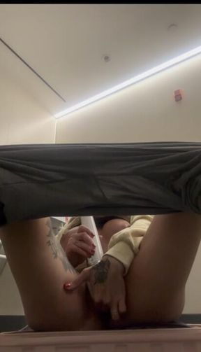 Airport bathroom masturbation
