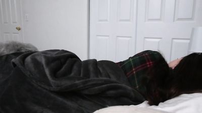 Stepbros large cock handjob by Lacey Channing while in bed