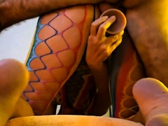 Hard Anal Masturbation with a Big Dildo and Creampie