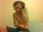 Topless Transgirl Licking Her Elbow and Showing You How To, Yourself