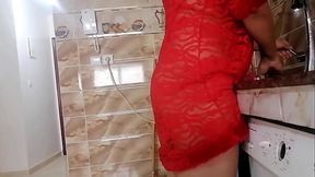 Fuck my Arabic friend wife in the kitchen