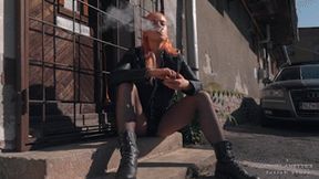 Smoking on the steps FHD MP4
