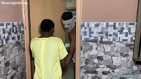 Juicy pussy Ebony student skips class to fuck big cock guard