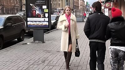 brunette in stockings fucked in a public toilet