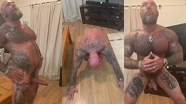 Jason Collins working out with a raging hard-on!