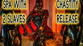 Spa massage with two slaves