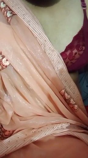 Indian Crossdresser Bottom Gaurisissy Feeling Horny for Sex in Silky Saree with Heavy Jwellery