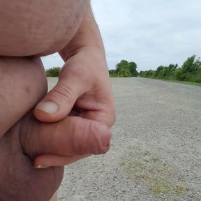 Public Naked, Piss Cum on Road and Anal Insertion