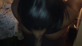 Swallowing the teacher schlong on the chair low end chi